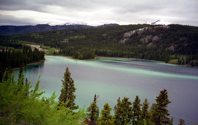 [Glacial Lake [the water is light green from the glacier outflow]
]
