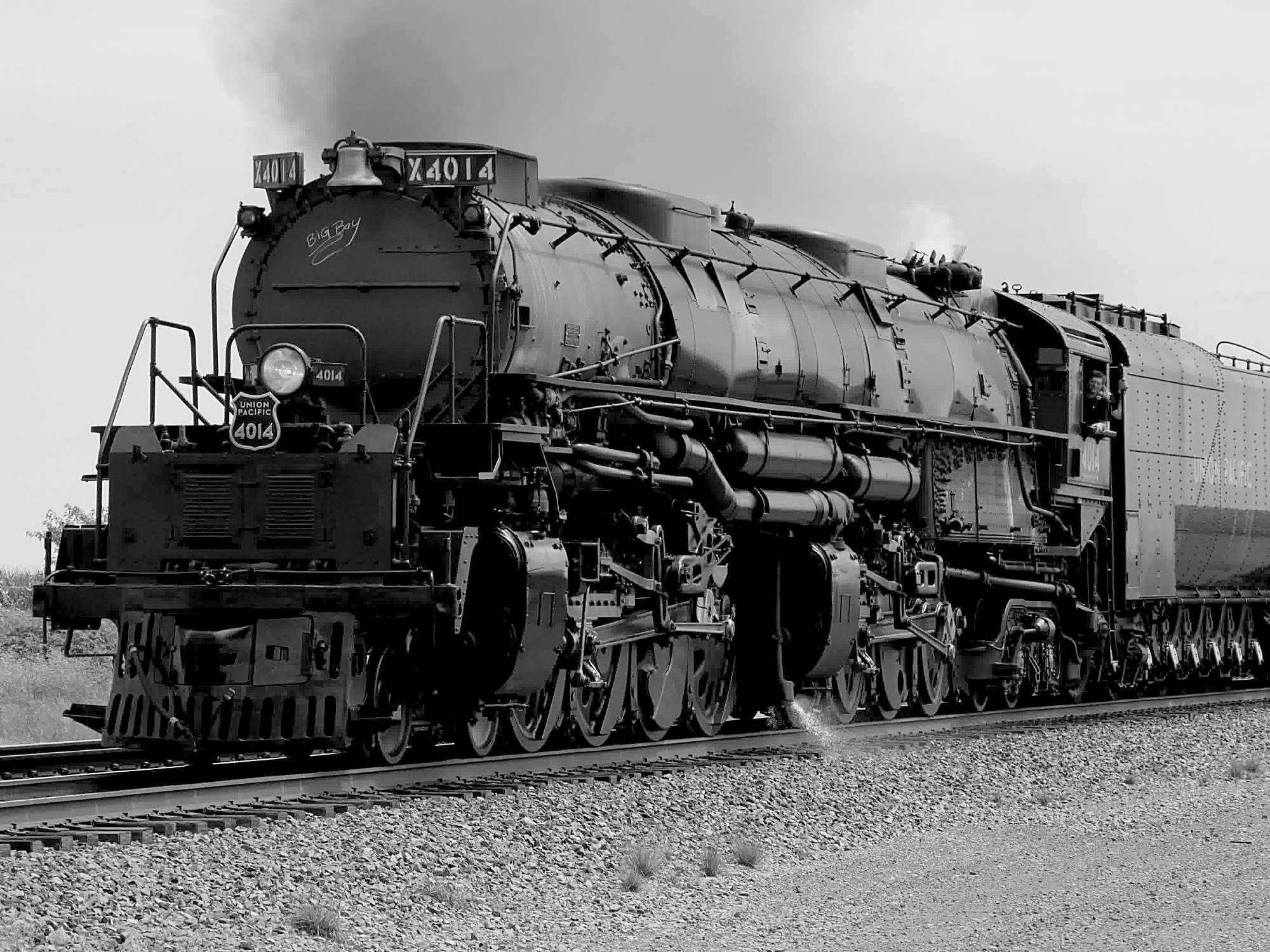 Union Pacific 'Big Boy' 4014 Passing Through Rural Crossing