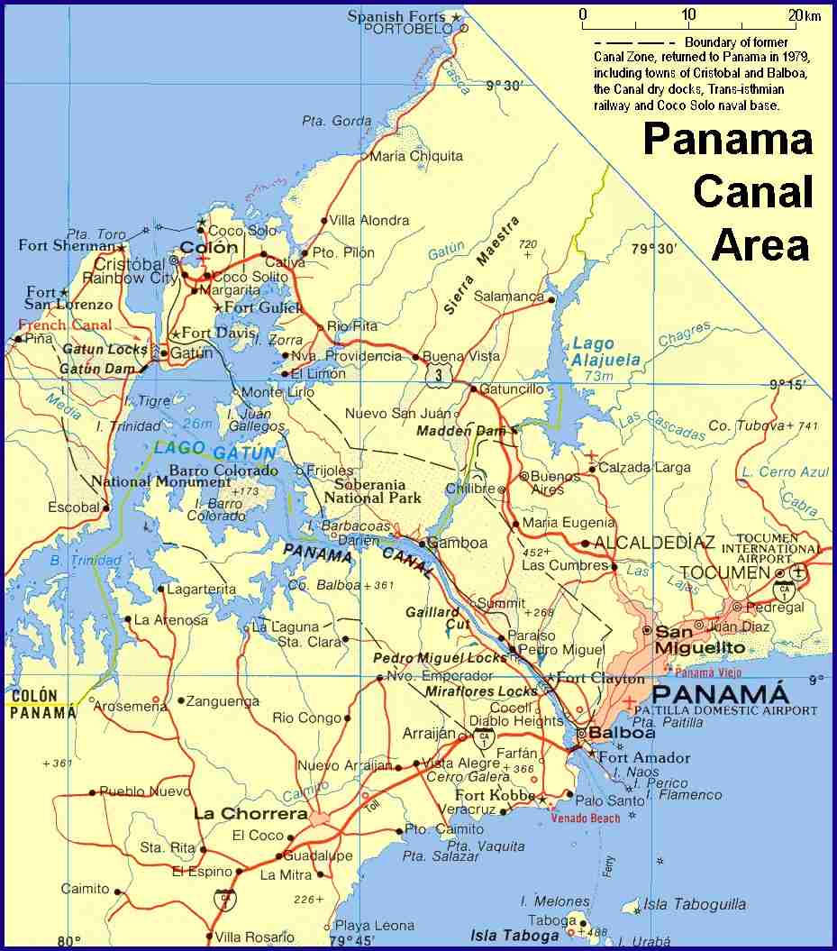 panama canal map