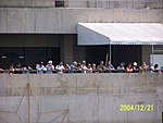 [Closeup of spectators at the lock]