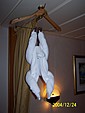 [Fifth towel animal was a suspended monkey (on a hanger)]
