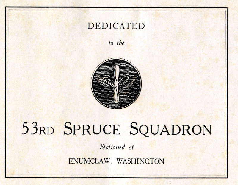 Cover page for roster of 53rd Spruce Squadron