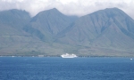 [Pu`u Kukui, Lahaina, and a cruise ship anchord in Lahaina Roads]