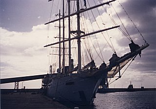 [Star Clipper ready at the dock on Barbados]