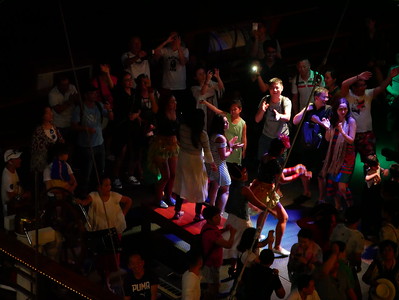 [Party Boat Crowd]