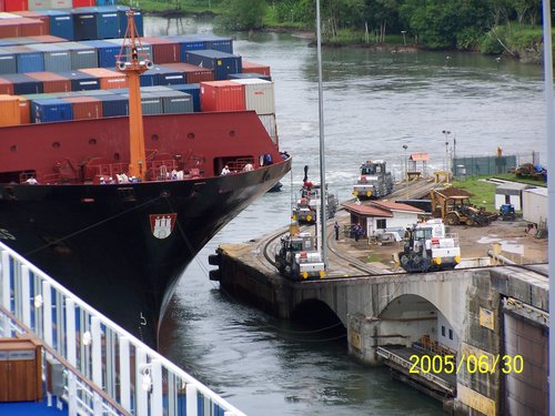 Container Ship Entering the Lock
