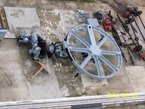 Lock Machinery (Big Wheel Moves the Gates, Small Wheels Run by Electric Motor)