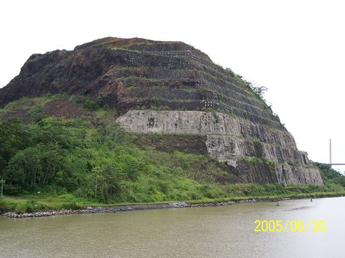 Mountain that was Cut Down in 1914, During Canal Construction