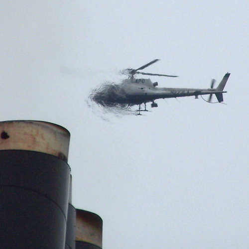 Helicopter Image Distorted by Ship's Exhaust