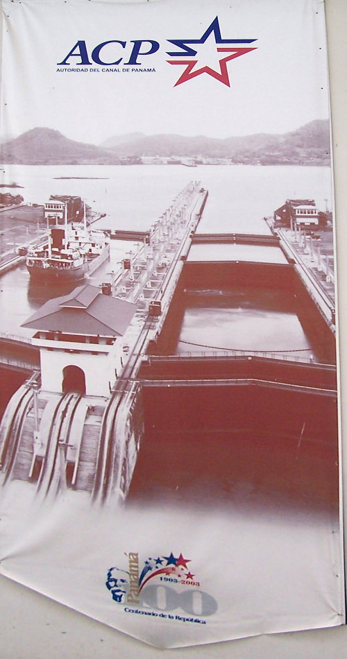 Banners With Historical Photos of the Canal