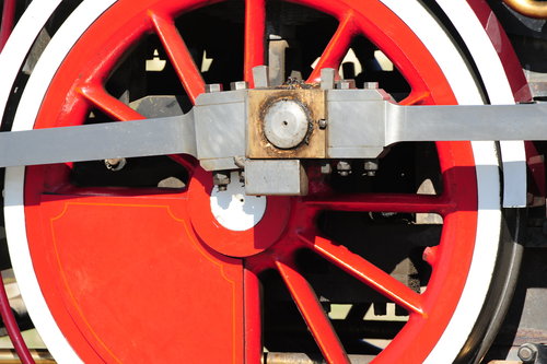 [Driving Wheel on Union Pacific #119 Steam Locomotive ]