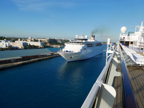 [Cruise Ship Approaching Pier, Nassau, Bahamas]