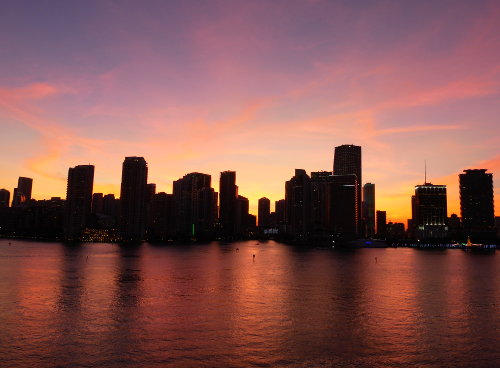 [Miami Skyline with Sunset]